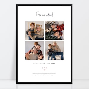 Personalised grandad print | Father&#39;s day gift | Birthday gift for grandad | grandad photo collage | Grandpa photo print | Christmas gift