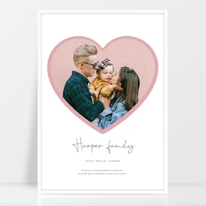 Heart photo collage, Love print, Family print, Family Photo Collage, Anniversary gift, Valentines gift, Friends print
