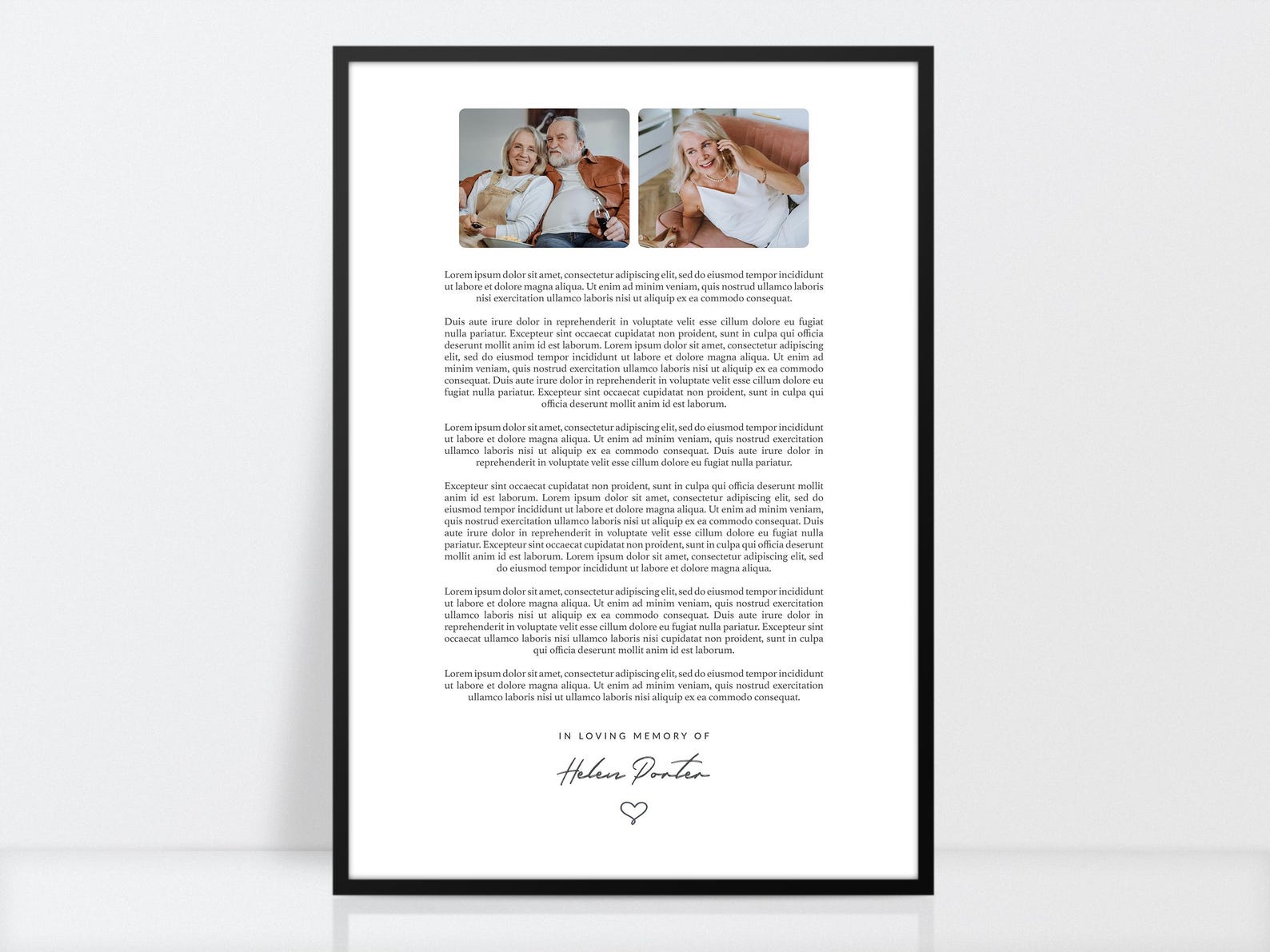 Eulogy and Photo Print, in Loving Memory Print, Memorial Poem and ...