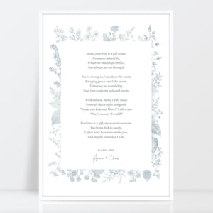 Personalised poem print, Memory of print, Birthday poem, Anniversary poem art, A3, A4, 10x12