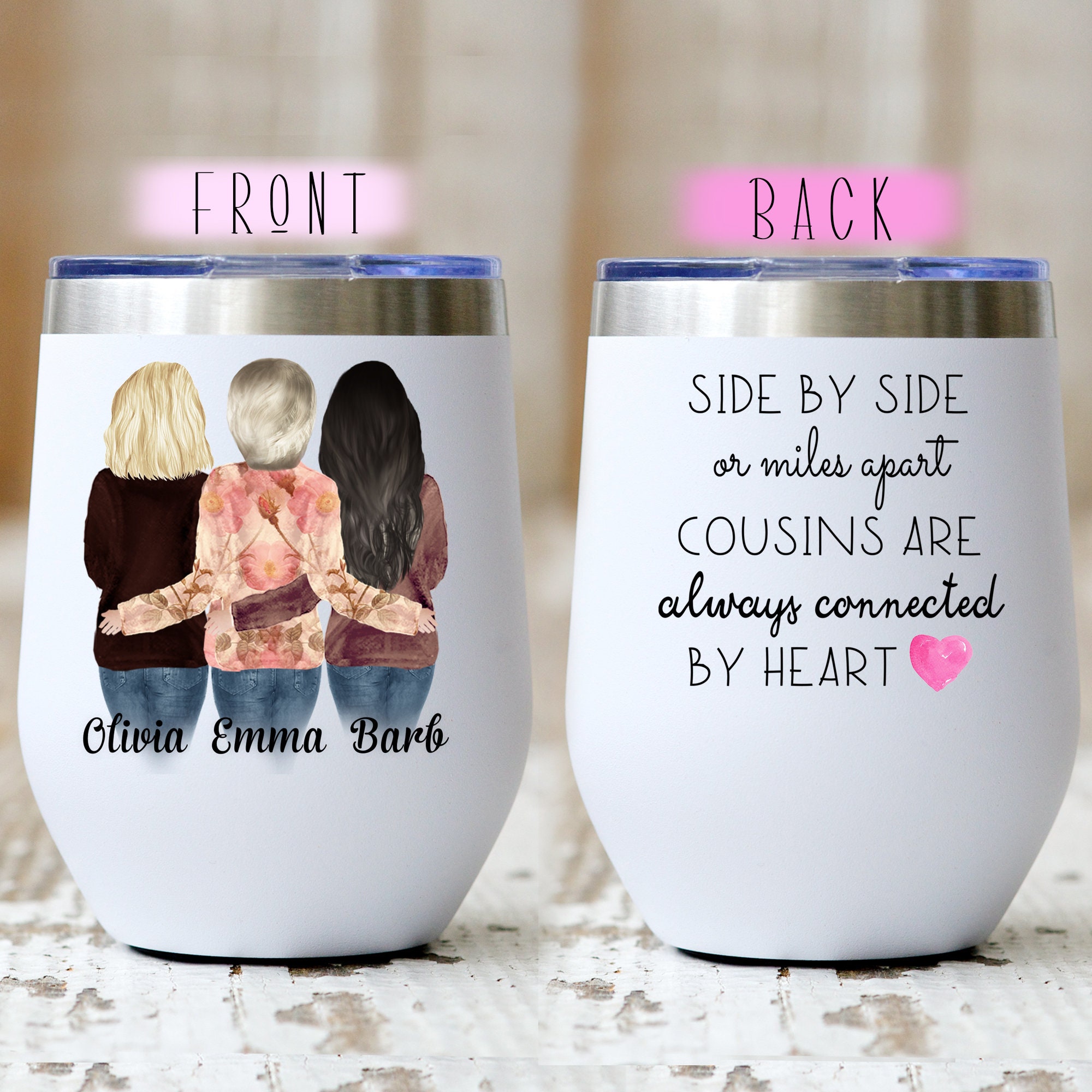 Buy 3 Girls Wine Tumbler - 3 Friend Wine Tumbler - up to 3