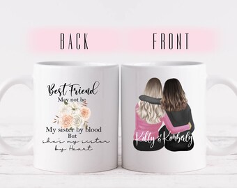 Best Friend Mug - Personalized Besties Mug -  BFF Mug - Mug For Friend - Friendship Mug - Soul Sisters - Knows no distance - Custom Mug