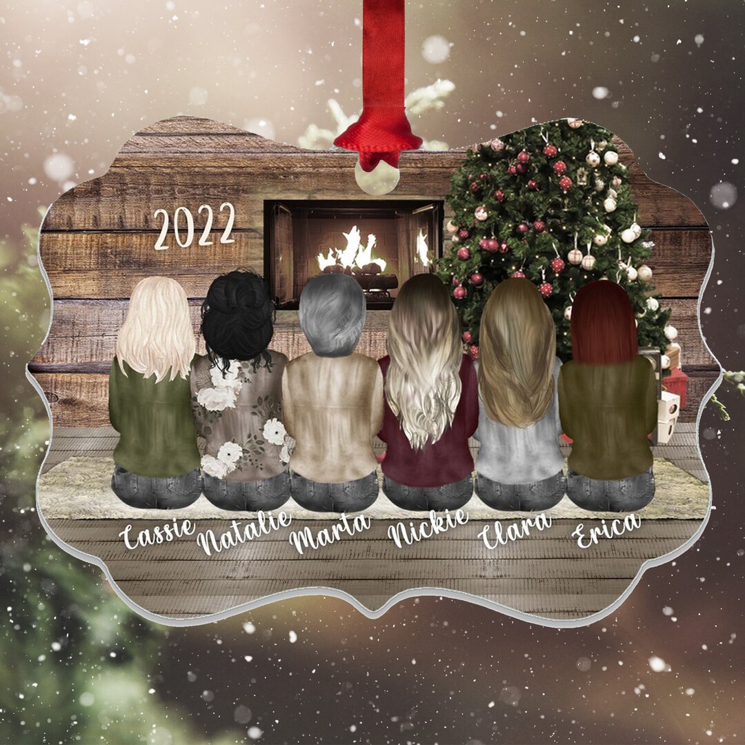 Family Ornament Six Sisters Six Friends Christmas Metal Ornament ...