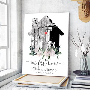 Custom Home Map, First Time Home Buyer, Personalized Housewarming Gift, First Home Location Map, Our First Home, Our Home Map, Closing Gift