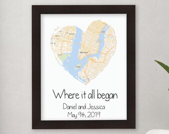 Valentines Day Gift For Her or Him, Mens Valentines Day Gift, Gift for Him, Gift For Boyfriend For Husband For Girlfriend For Wife, Map art