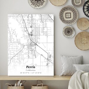 Perris City Map Print, Perris California Map Poster, USA City Street Map, Map of Perris, Modern City Map, Perris Anniversary Home Decor Gift
