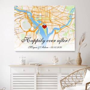 Personalized map print, Personalized location map canvas, Personalized husband/wife gift, Map print, Map canvas, Map wall decor, Custom map