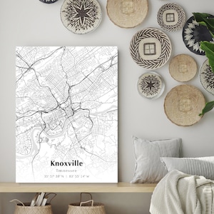 Knoxville City Map Print, Knoxville Tennessee Map Poster, USA City Street Map, Map of Knoxville, Modern City Map, Knoxville Realtor Gift
