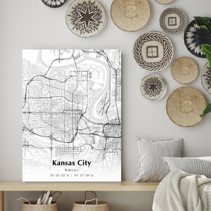 Kansas City City Map Print, Kansas City Kansas Map Poster, USA City Street Map, Map of Kansas City, Modern City Map, Kansas City Print