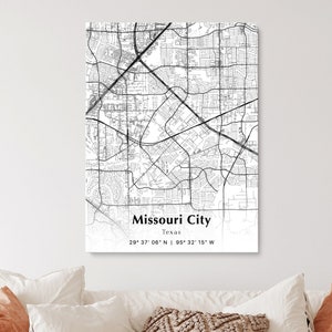 Missouri City City Map Print, Missouri City Texas Map Poster, USA City Street Map, Map of Missouri City, Missouri City Print, House Wall Art