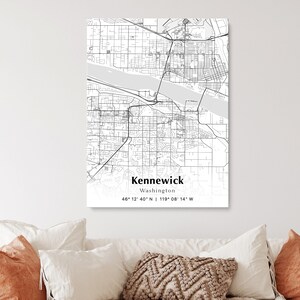 Kennewick City Map Print, Kennewick Washington Map Poster, USA City Street Map, Map of Kennewick, Modern City Map, Kennewick Print