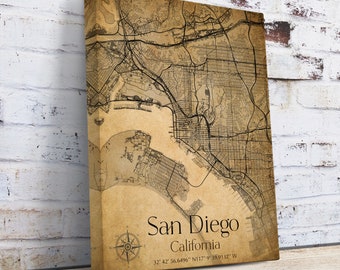 Custom Vintage Map Print, Any Location, Rustic Wall Art