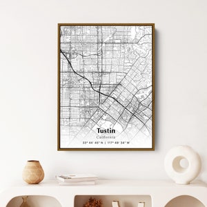 Tustin City Map Print, Tustin California Map Poster, USA City Street Map, Map of Tustin, Modern City Map, Tustin Map Print, Canvas Map Print