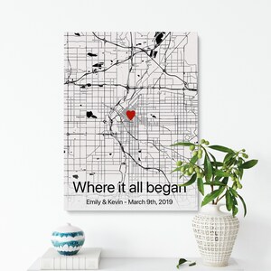 Personalized Map Art, Custom City Map Print, Map Canvas Print,  Custom Map Gift, Framed Print Map, Custom Maps Art, City Map Art Framed