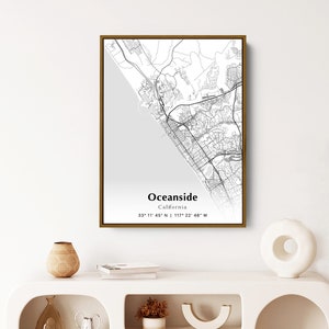 Oceanside City Map Print, Oceanside California Map Poster, USA City Street Map, Map of Oceanside, Modern City Map, Oceanside Gift Print