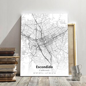 Escondido City Map Print, Escondido California Map Poster, USA City Street Map, Map of Escondido, Modern City Map, Escondido Moving Gift