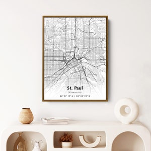 Modern City Map - Saint Paul Minnesota city of the USA with