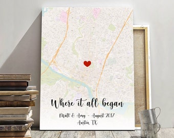 Wedding gift for couple, Wedding location map, Wedding anniversary gift, Wife gift, Husband gift, Couple gift, Custom map, Custom print gift