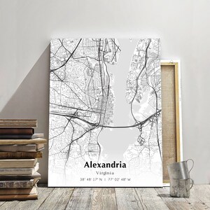 Alexandria City Map Print, Alexandria Virginia Map Poster, USA City Street Map, Map of Alexandria, Modern City Map, Alexandria Print
