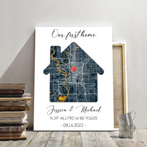 New Home Map Gift, Housewarming Gift, Home Map Print, First Home Gift Idea, Our First Home, Personalized Realtor Gift, Home coordinates