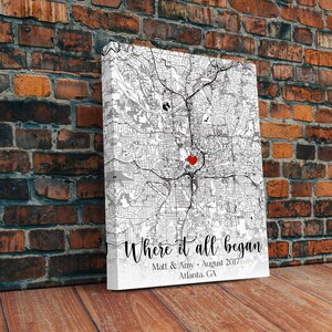 Personalized Valentines Day for Him, Valentines Day map print, Valentines Day couple gift, Wedding Anniversary gift, Custom map framed print