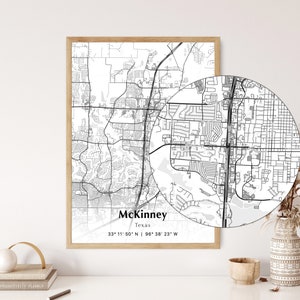 McKinney City Map Print, McKinney Texas Map Poster, USA City Street Map, Map of McKinney, Modern City Map, McKinney Perfect Gift, Wall Art