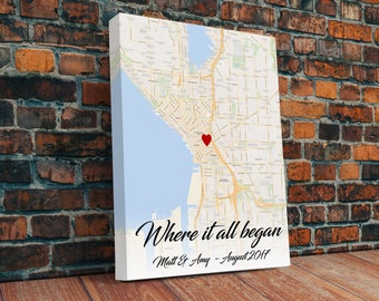 Valentines Day Gift for her, Personalized map print, Gift for him, Your address map print, Print with frame, Wife gift, Husband Gift