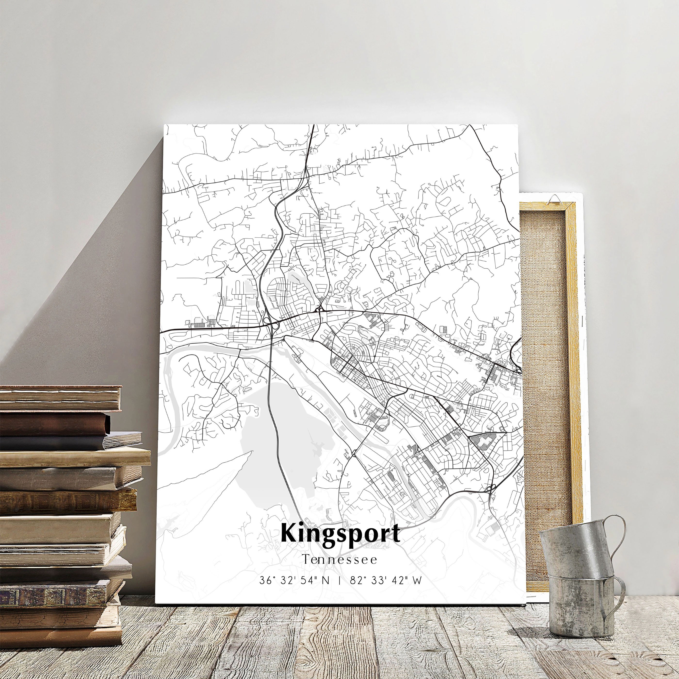 Kingsport City Map Print Kingsport Tennessee Map Poster