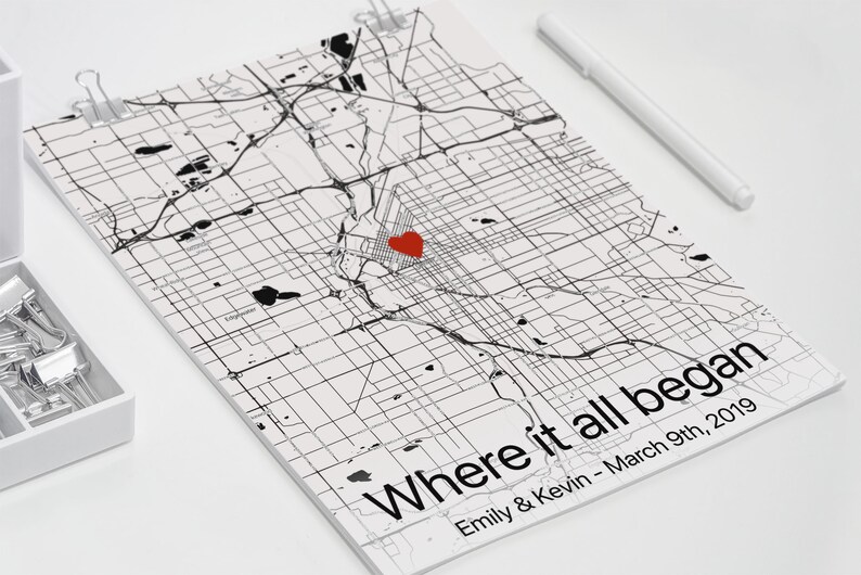 Personalized Map Art Custom City Map Print Map Canvas Print Etsy