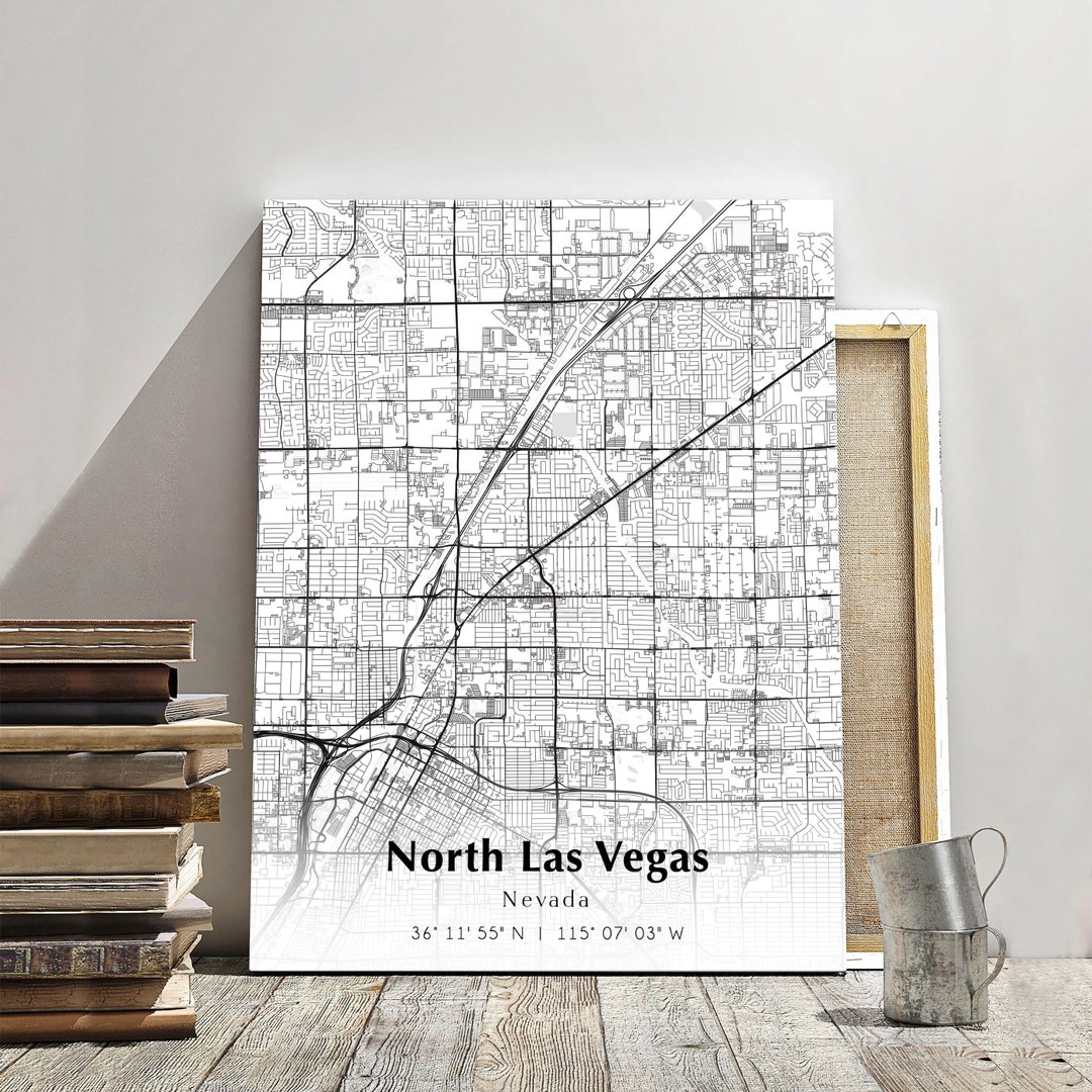 North Las Vegas City Map Print, North Las Vegas Nevada Map Poster, USA ...