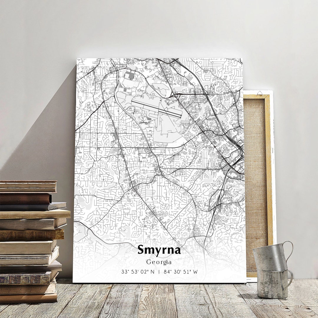Smyrna City Map Print, Smyrna Georgia Map Poster, USA City Street Map ...