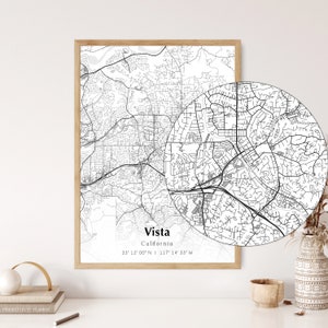 Map of Vista Digital File, Modern City Map, Vista Printable Map, Vista Map Printable Poster, Vista Map Digital File