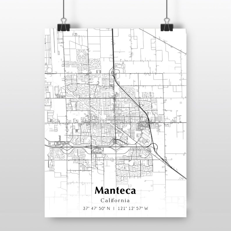 Manteca City Map Print Manteca California Map Poster USA - Etsy