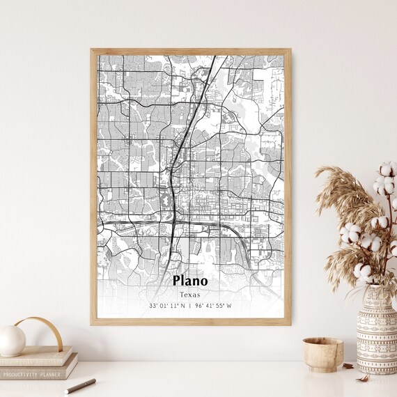 Map of Plano Digital File Modern City Map Plano Printable | Etsy