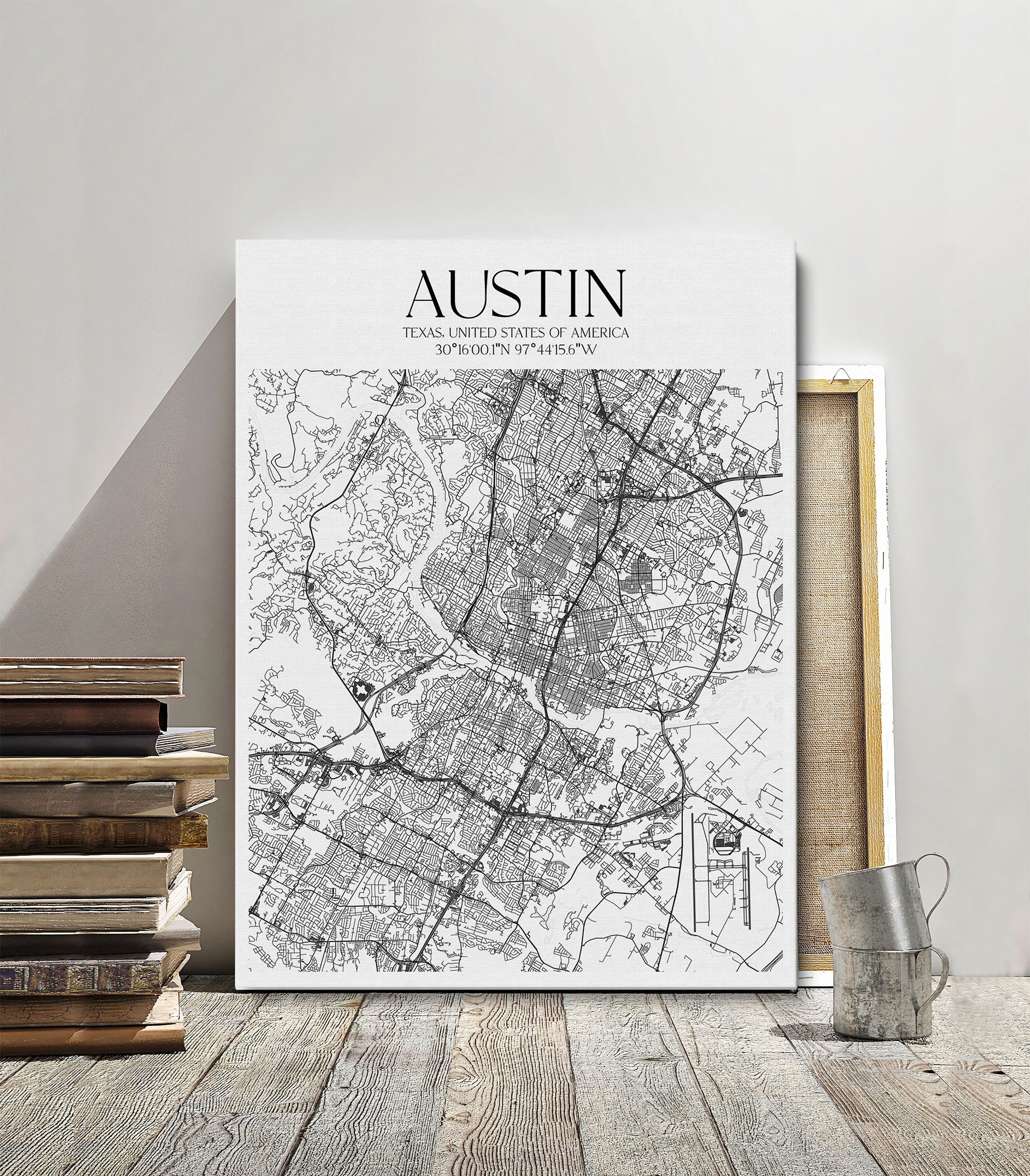 Custom Map Canvas Your City Map Canvas Wall Art Map Print Etsy