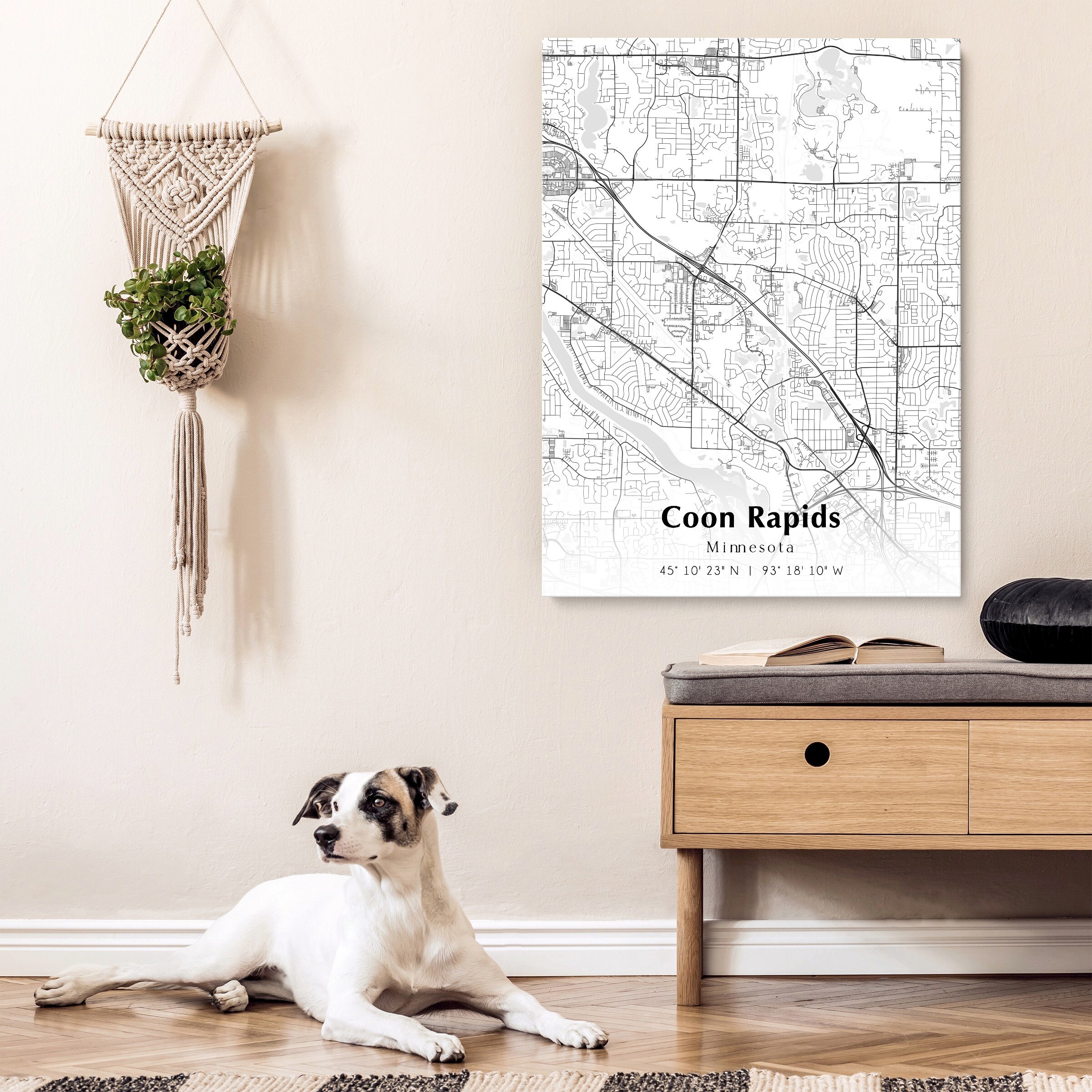 Map of Coon Rapids Digital File Modern City Map Coon Rapids Etsy