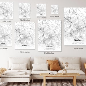 Nashua City Map Print, Nashua New Hampshire Map Poster, USA City Street Map, Map of Nashua ...