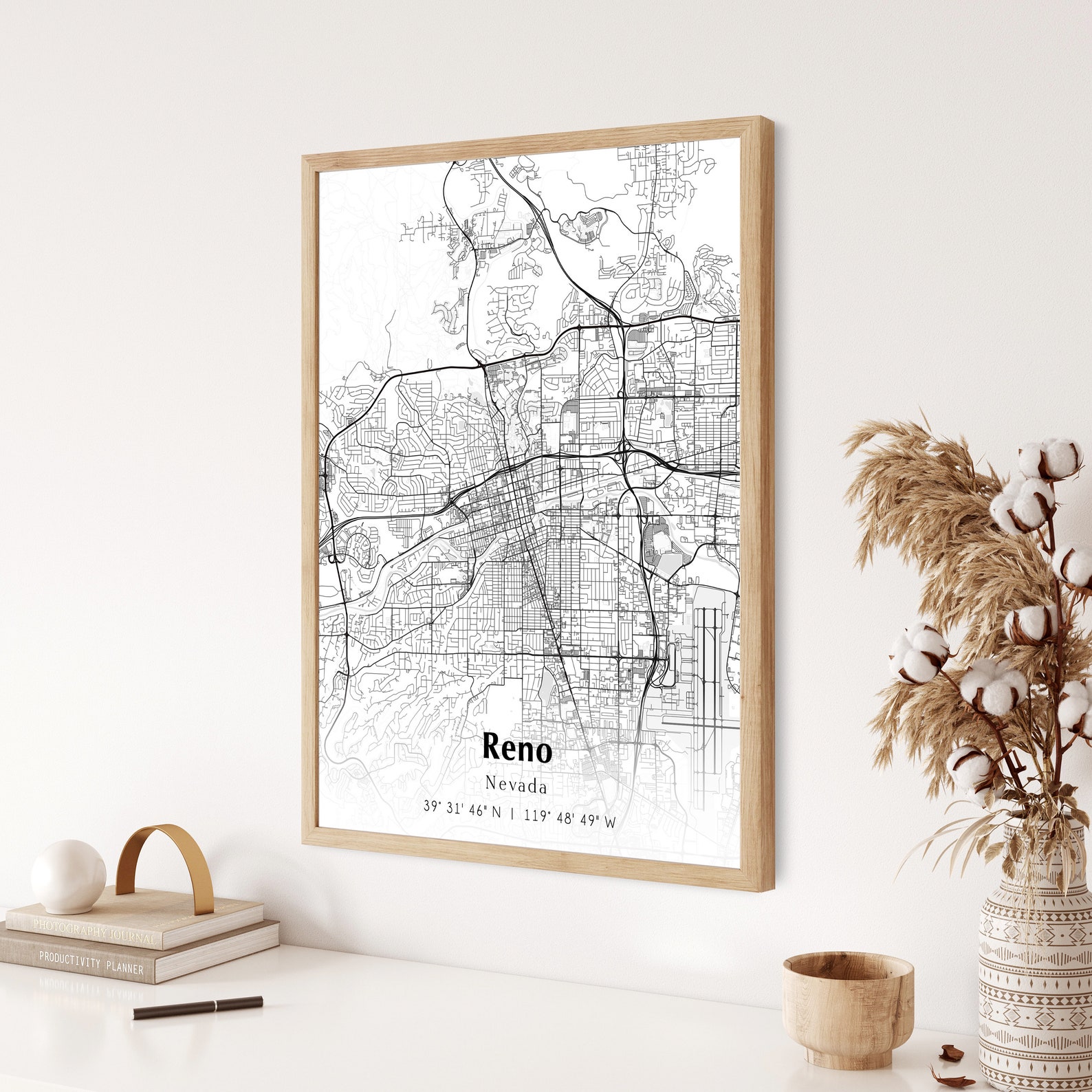 Map of Reno Digital File Modern City Map Reno Printable Map | Etsy