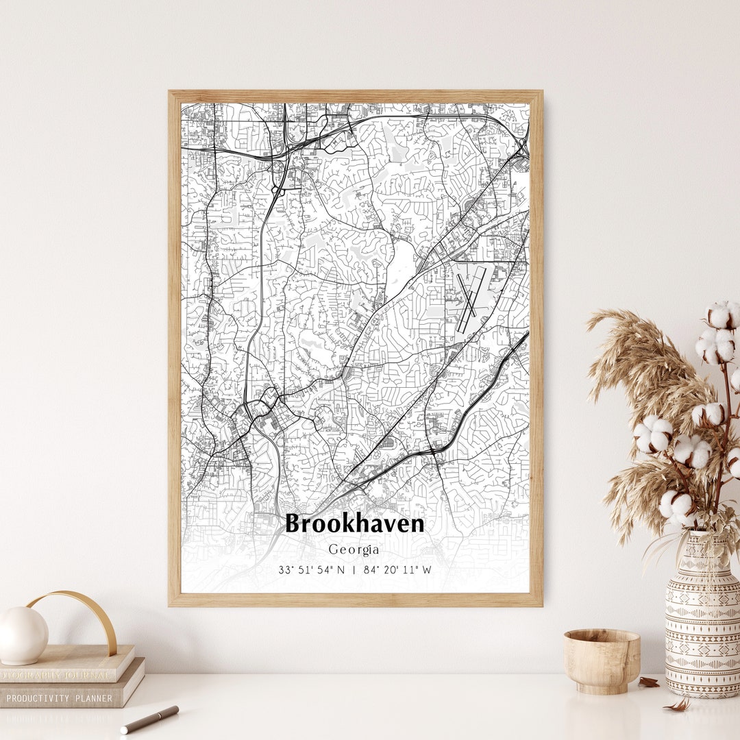 Carte du fichier numérique de Brookhaven, carte de la ville moderne