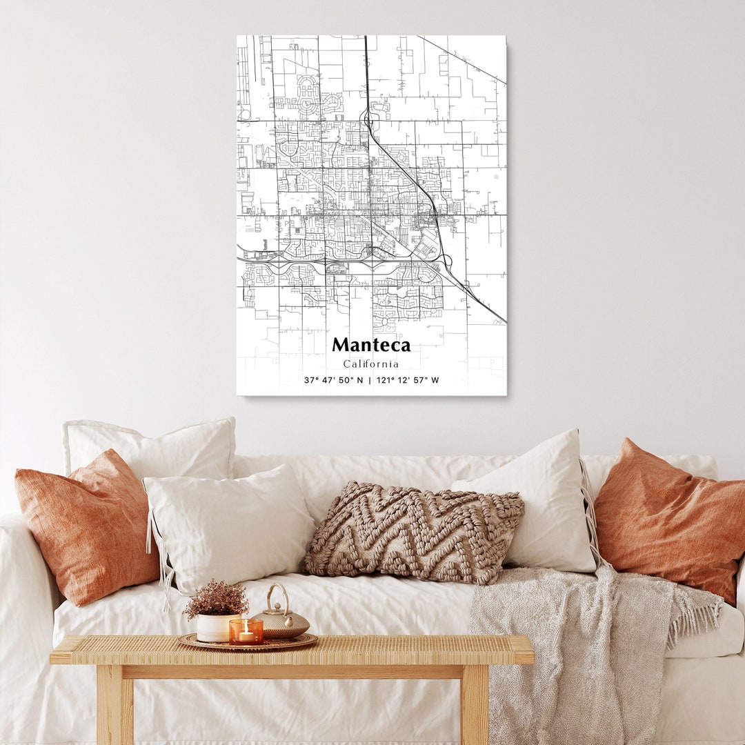 Manteca City Map Print, Manteca California Map Poster, USA City Street 