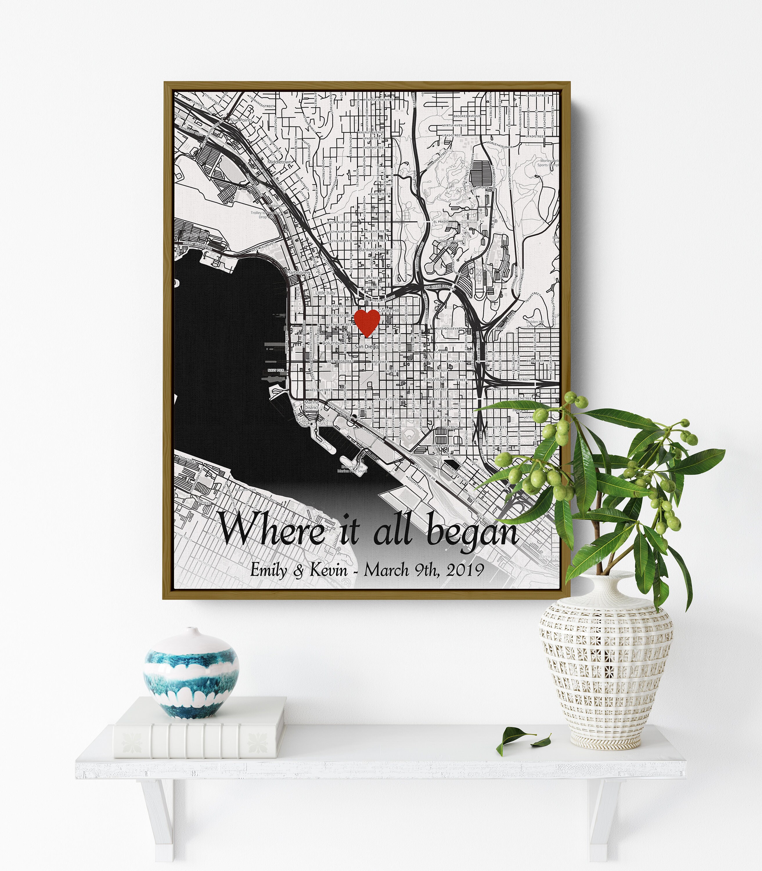Custom framed map art Paper poster map print Custom city | Etsy