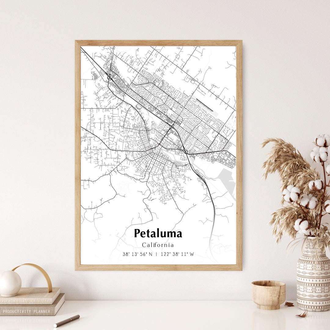 Map of Petaluma Digital File Modern City Map Petaluma Etsy