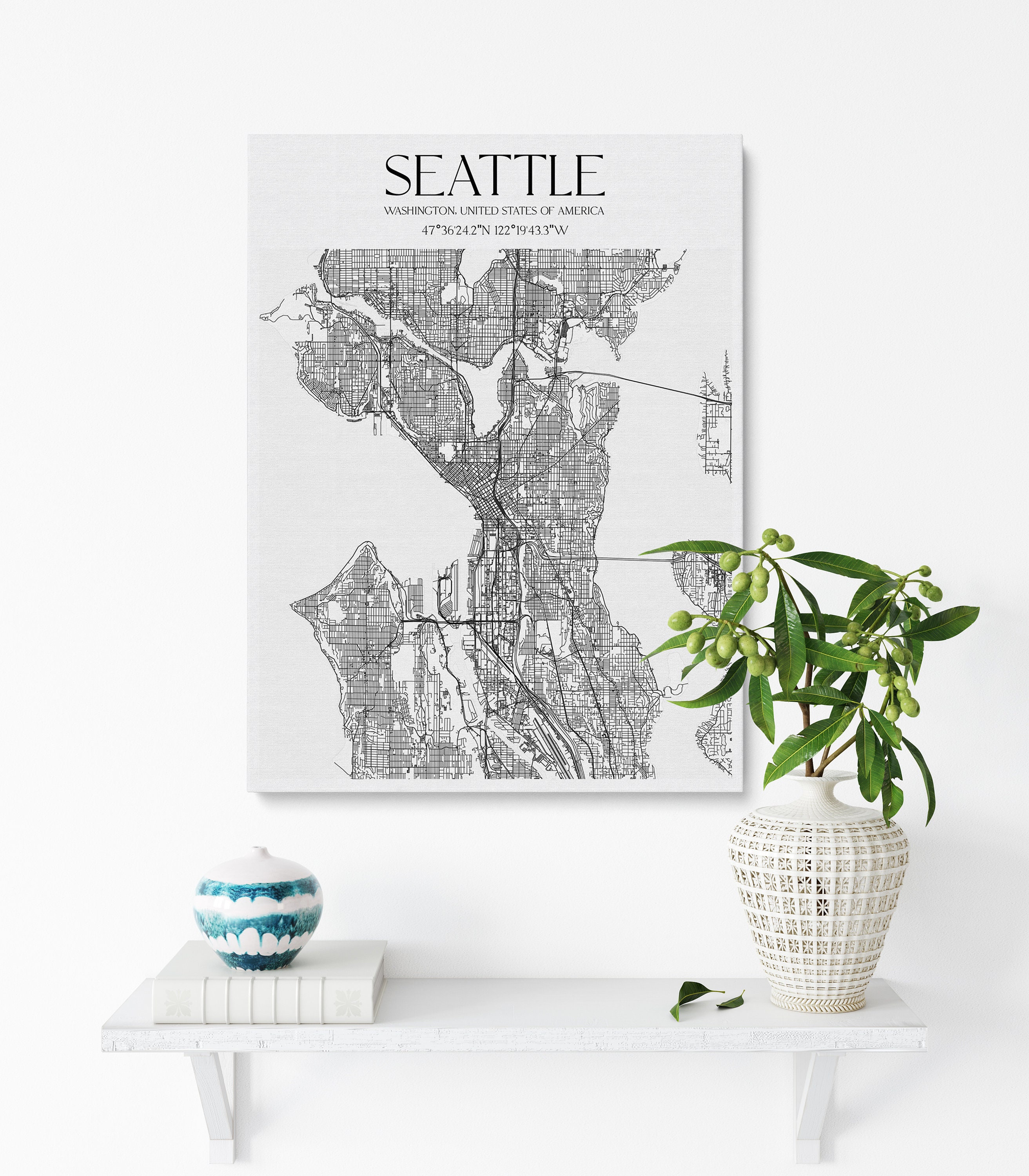 Custom map canvas Your city map canvas Wall art map print Etsy