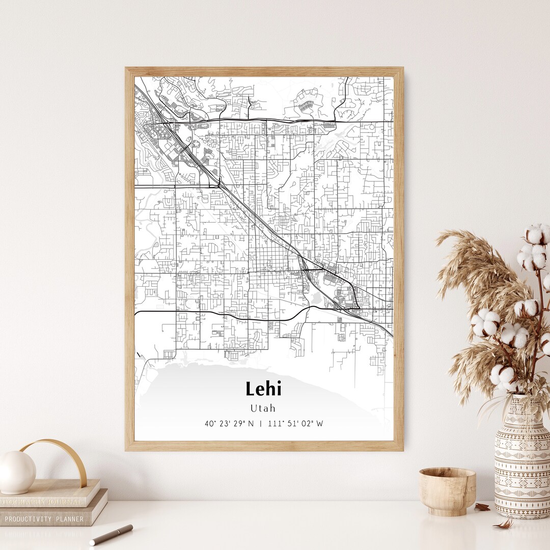 Map of Lehi Digital File Modern City Map Lehi Printable Map - Etsy