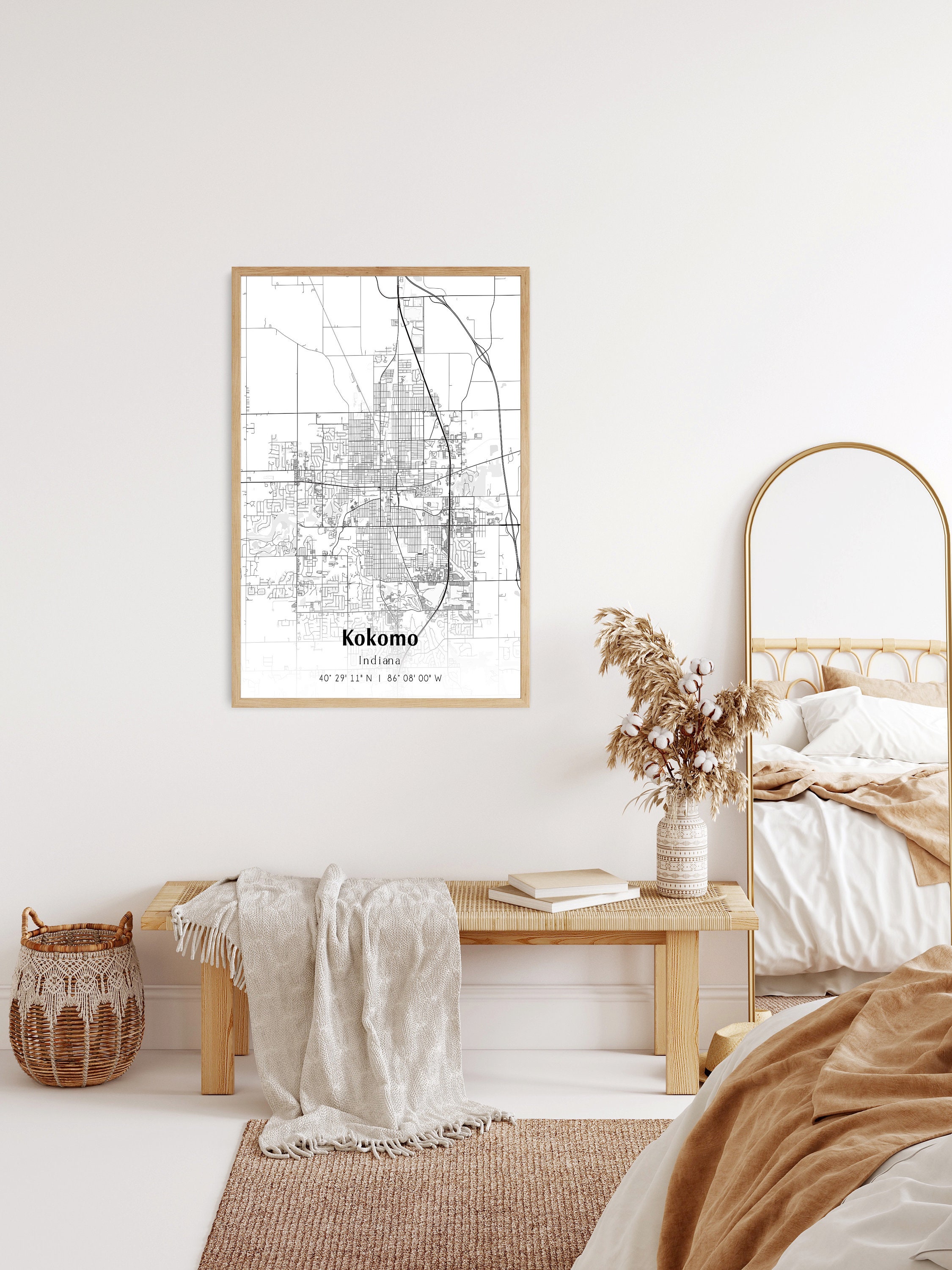 Map of Kokomo Digital File Modern City Map Kokomo Printable Etsy