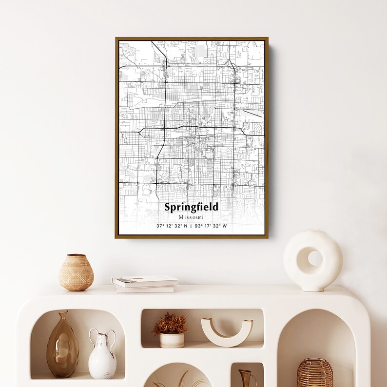 Springfield City Map Print, Springfield Missouri Map Poster, USA City ...