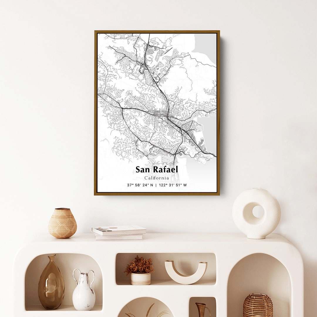 San Rafael City Map Print, San Rafael California Map Poster, USA City ...