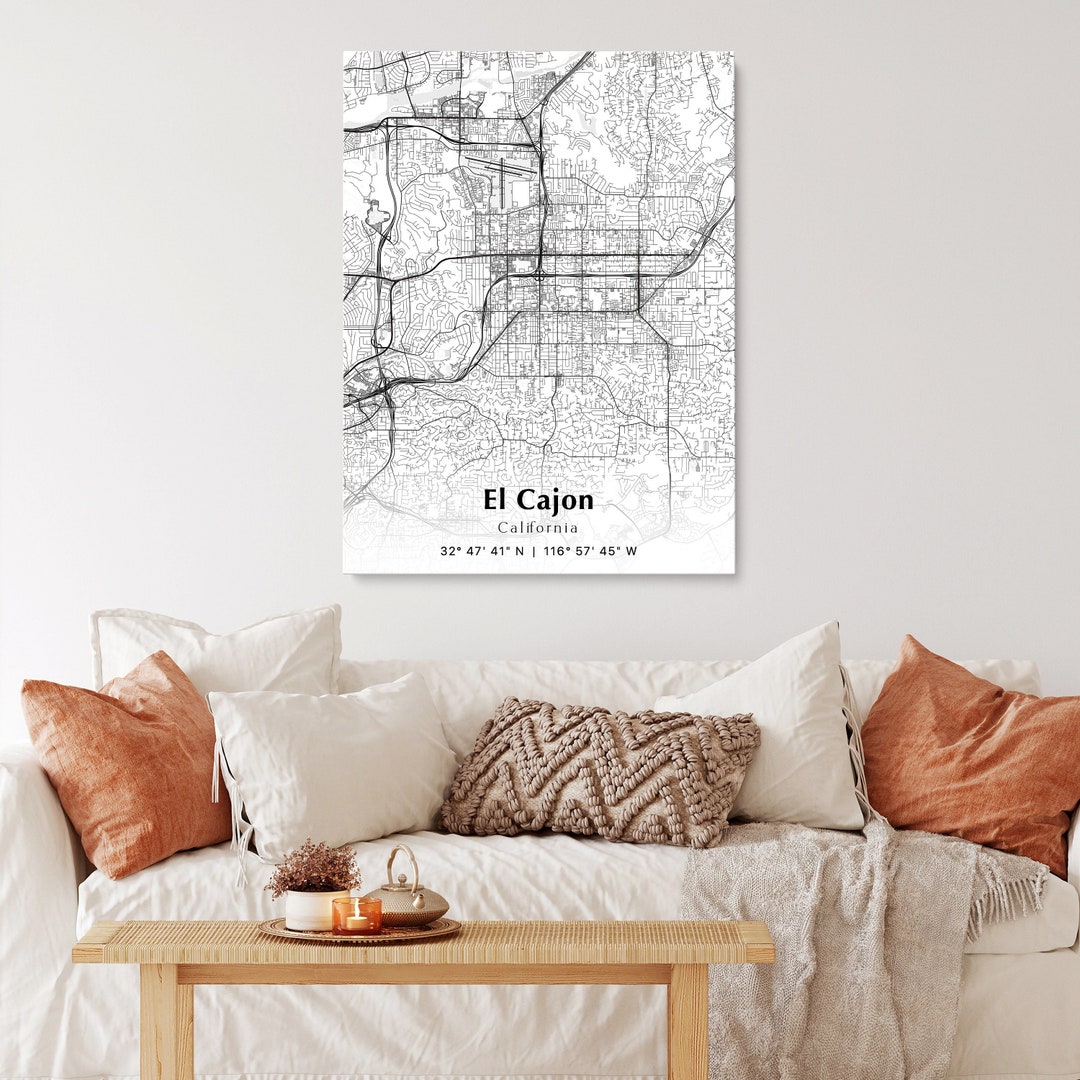 El Cajon City Map Print El Cajon California Map Poster USA Etsy