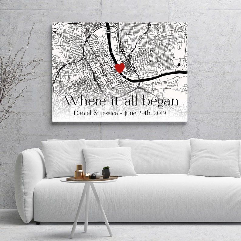 Custom Map Print Map Canvas Print Any Location Map Print - Etsy