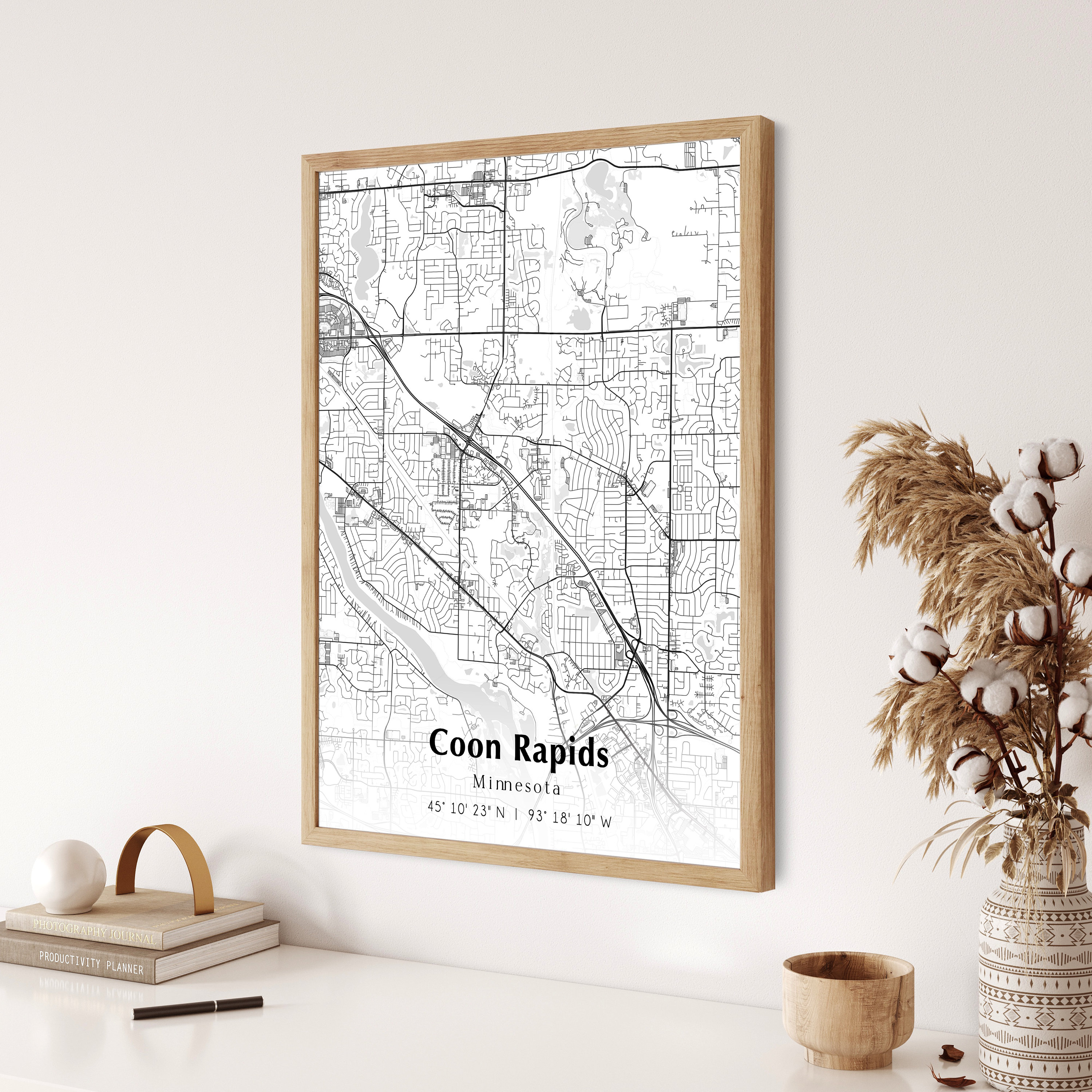 Map of Coon Rapids Digital File Modern City Map Coon Rapids Etsy